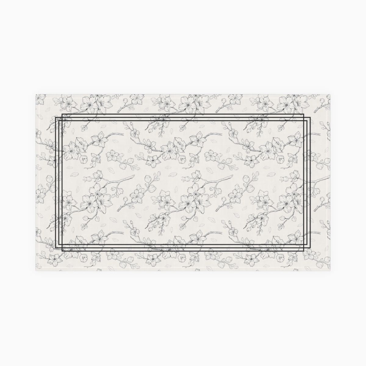 tea towel, kitchen towel, cherry blossom, white