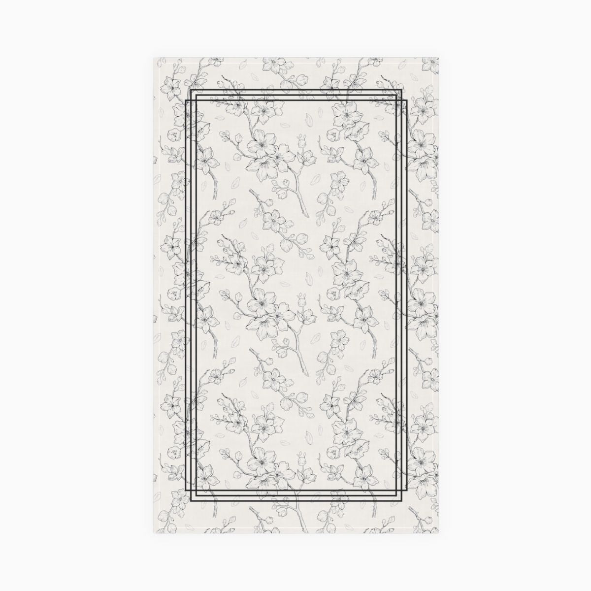 tea towel, kitchen towel, cherry blossom, white