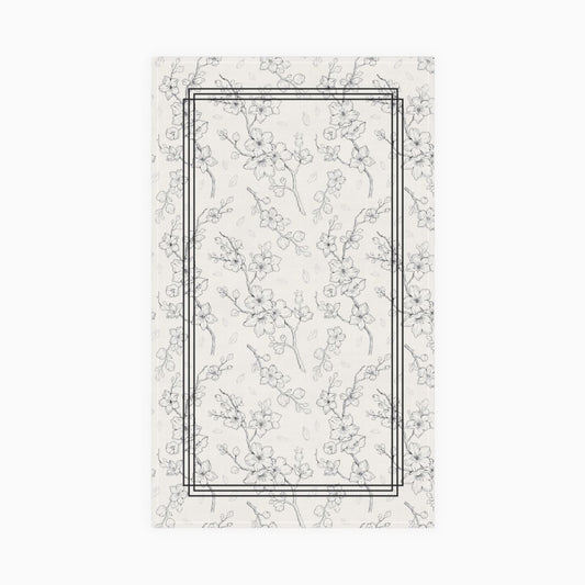 tea towel, kitchen towel, cherry blossom, white