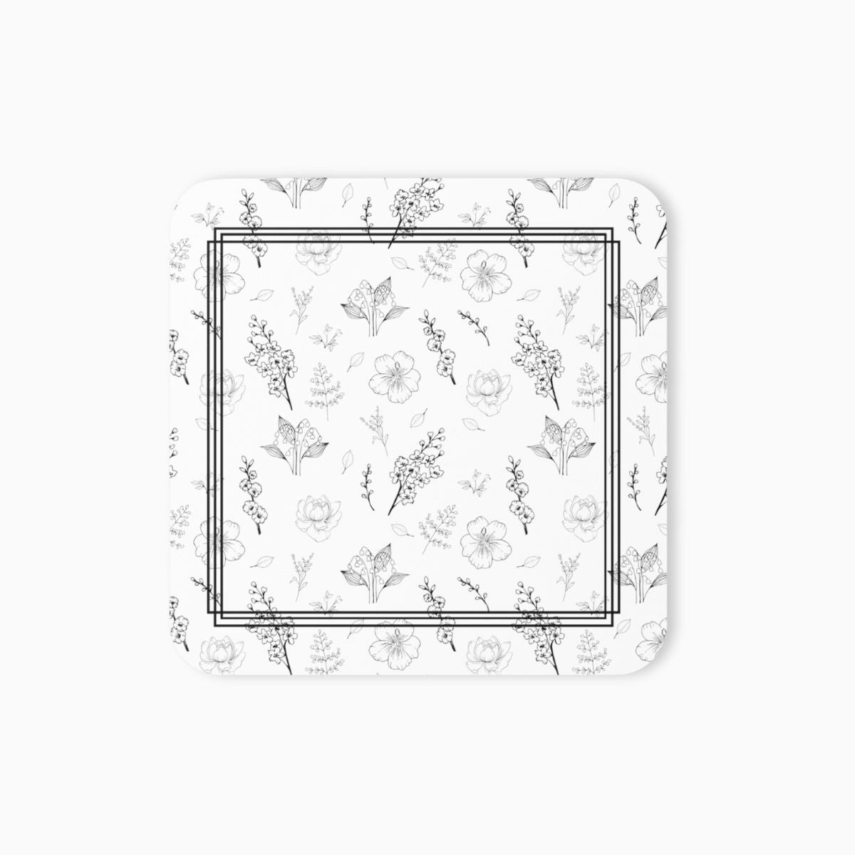 coasters, floral, delicate flower, white
