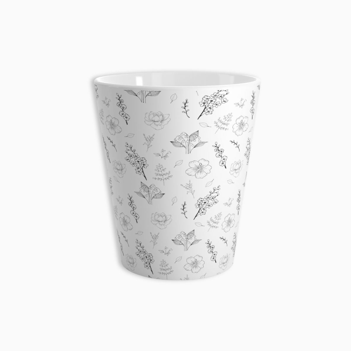 mug, tea cup, floral, delicate flower, white