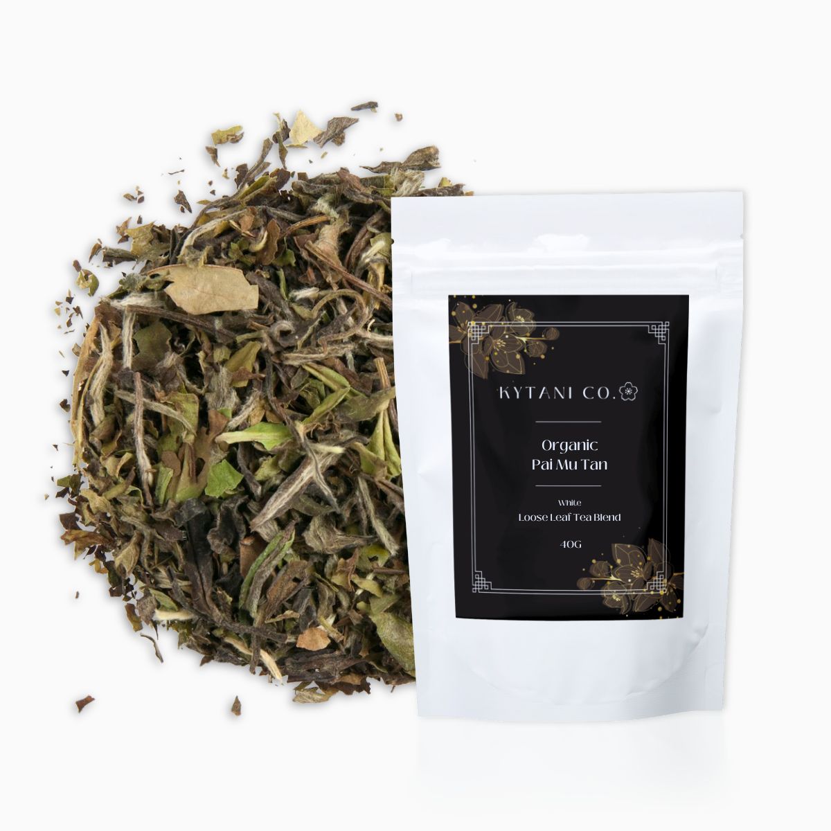 pai mu tan tea, organic, loose leaf, white tea