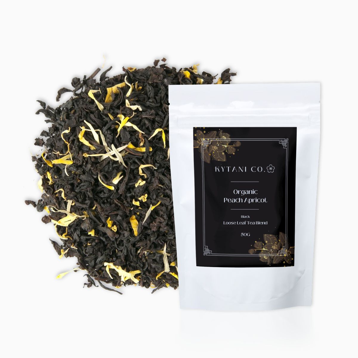 peach apricot tea, organic, loose leaf, black tea