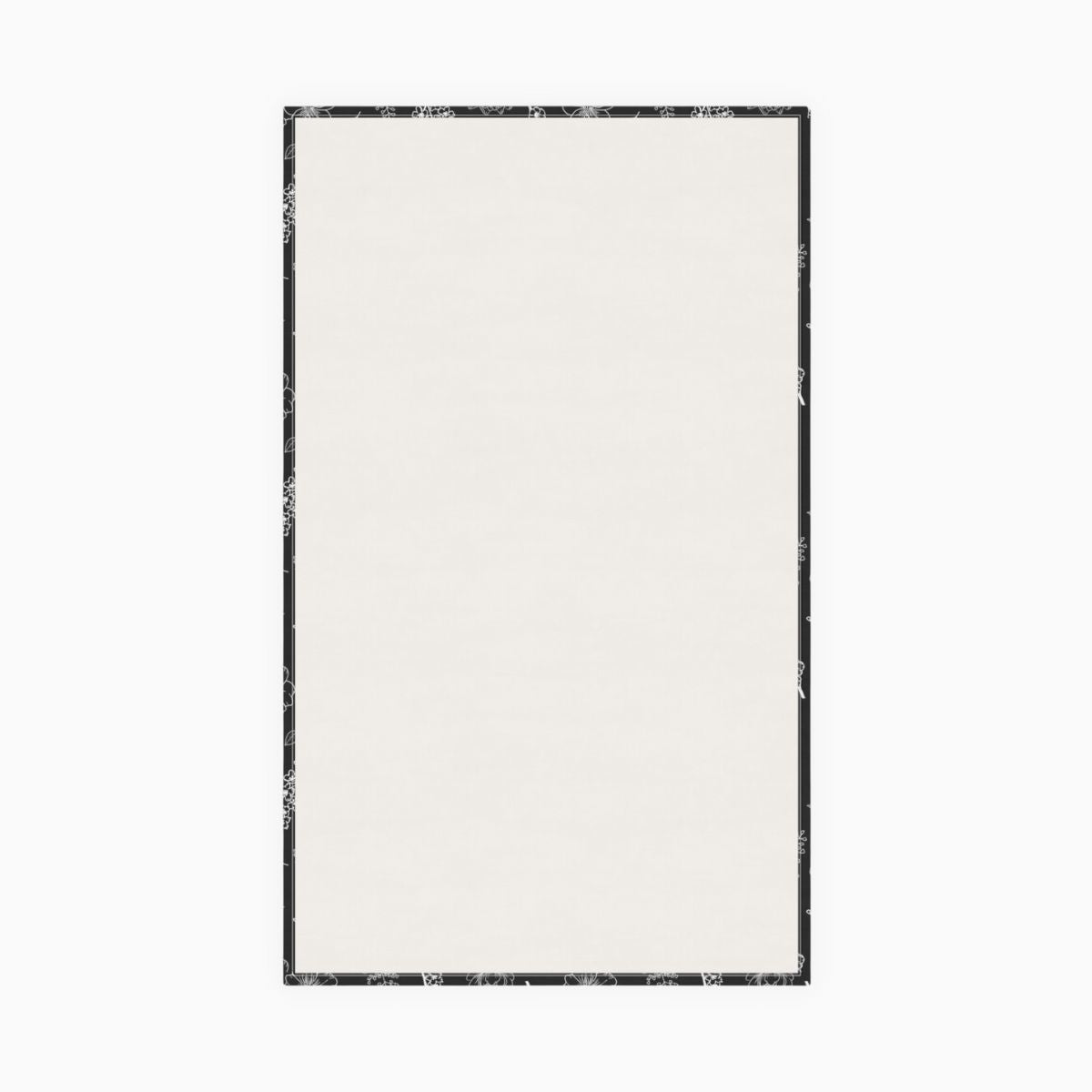 tea towel, kitchen towel, floral, delicate flower, black