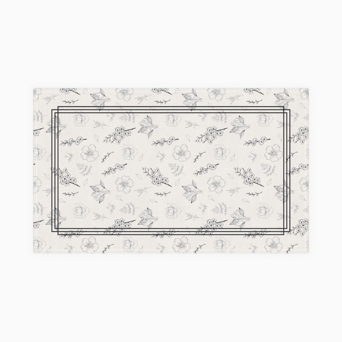 tea towel, kitchen towel, floral, delicate flower, white