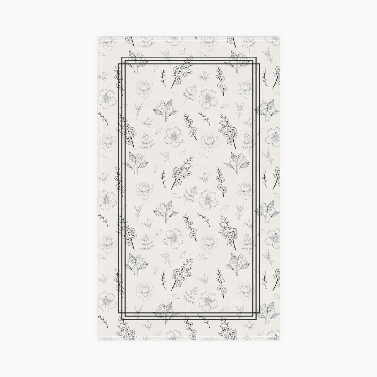 tea towel, kitchen towel, floral, delicate flower, white