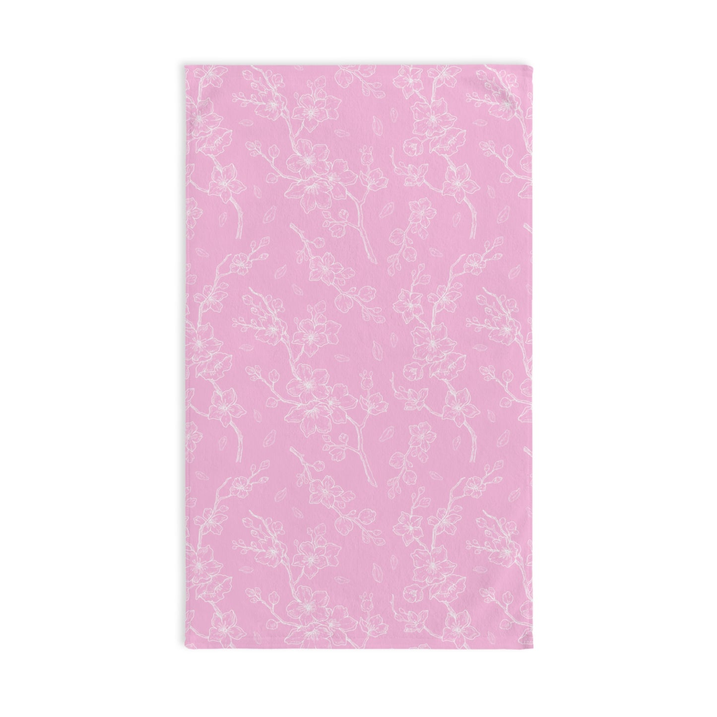 Pink Cherry Blossom Hand Towel — Floral Decorative Kitchen & Bath Towel