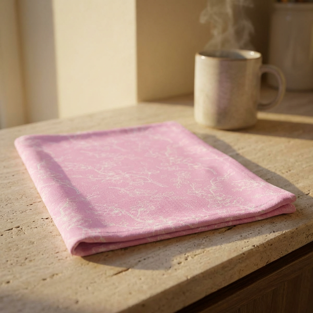 Pink Cherry Blossom Hand Towel — Floral Decorative Kitchen & Bath Towel