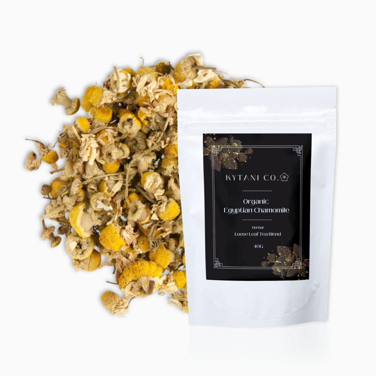 chamomile tea, Egyptian, organic, loose leaf, herbal tea