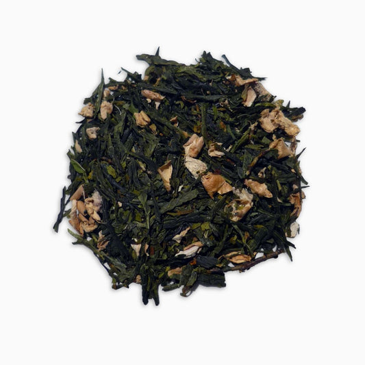 peppermint ginger tea, loose leaf, green tea